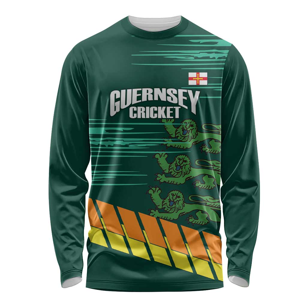 Custom Guernsey Cricket Long Sleeve Shirt Go Champions - Wonder Print Shop
