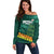 Custom Guernsey Cricket Off Shoulder Sweater Go Champions - Wonder Print Shop