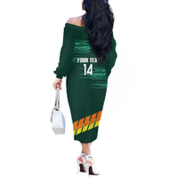 Custom Guernsey Cricket Off The Shoulder Long Sleeve Dress Go Champions - Wonder Print Shop