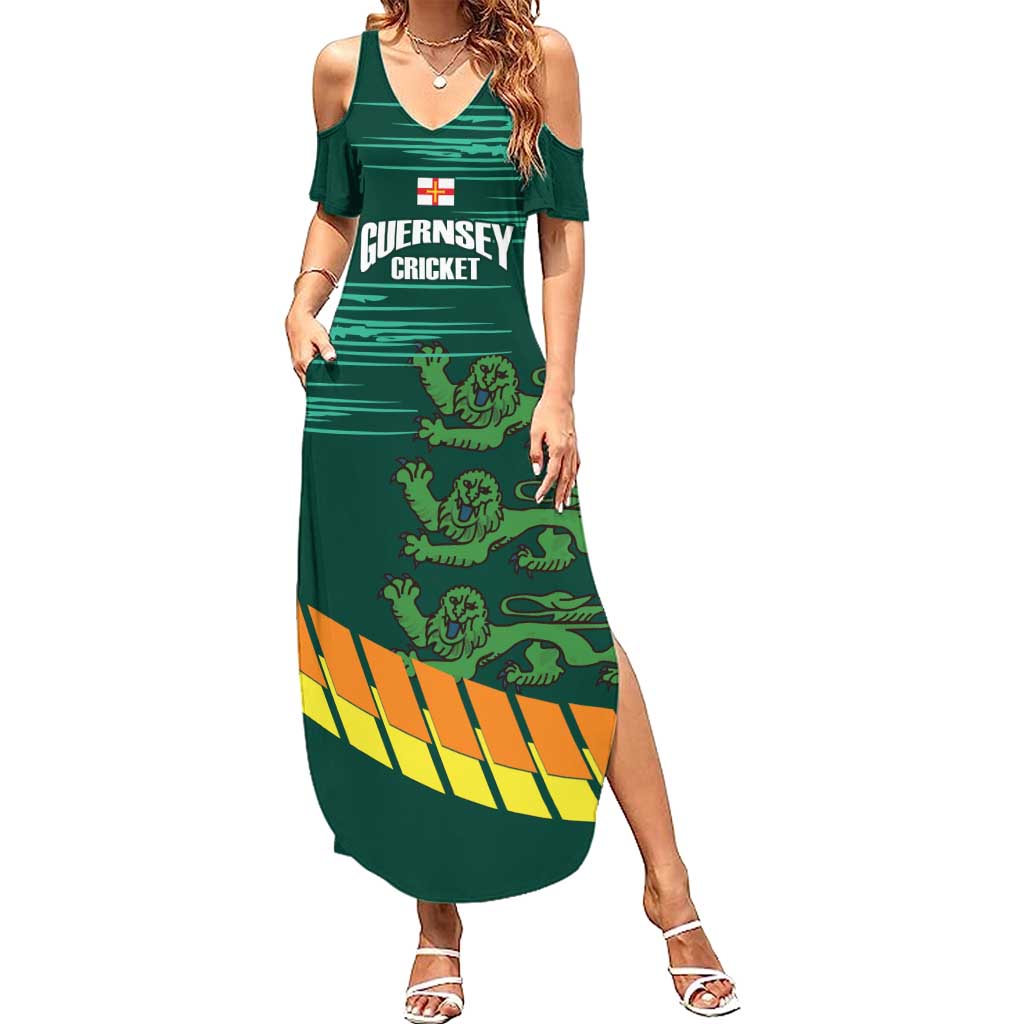 Custom Guernsey Cricket Summer Maxi Dress Go Champions - Wonder Print Shop