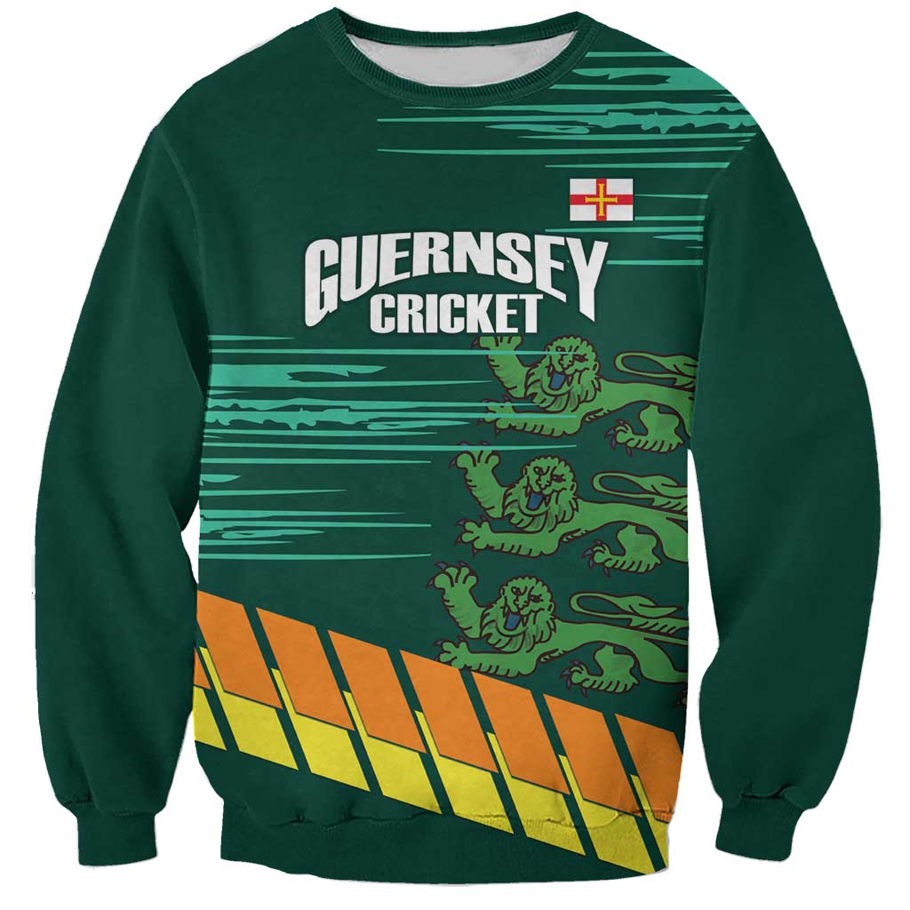 Custom Guernsey Cricket Sweatshirt Go Champions - Wonder Print Shop