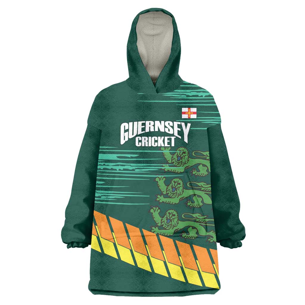 Custom Guernsey Cricket Wearable Blanket Hoodie Go Champions - Wonder Print Shop