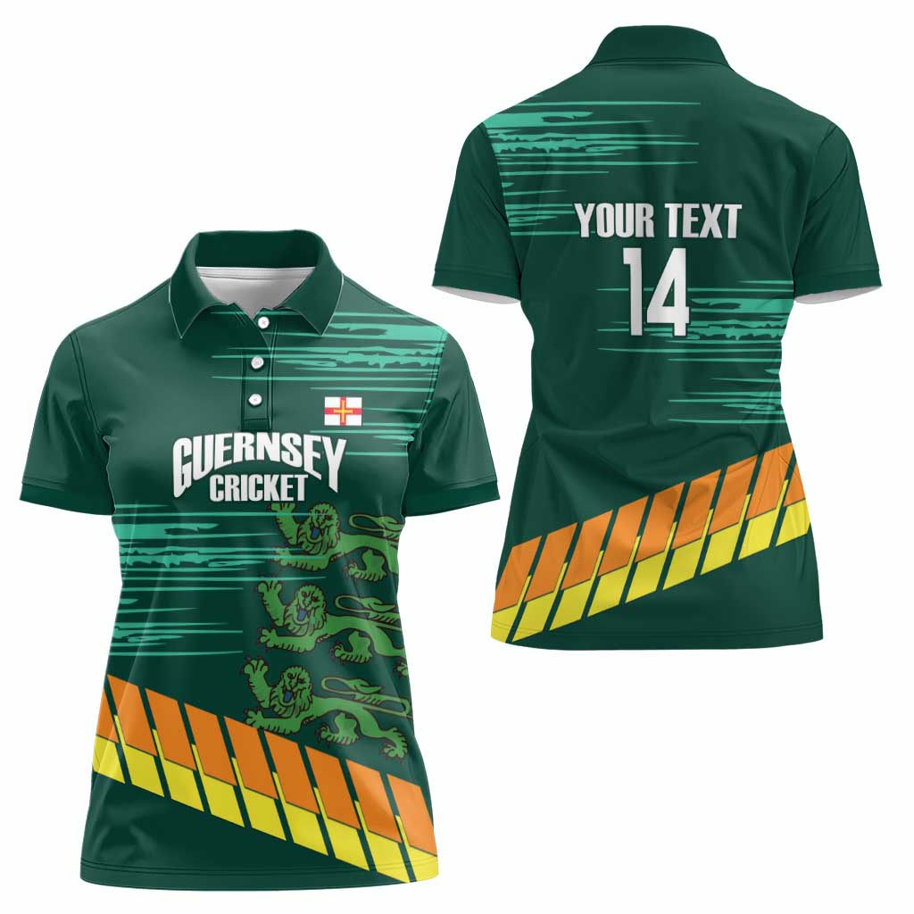 Custom Guernsey Cricket Women Polo Shirt Go Champions - Wonder Print Shop