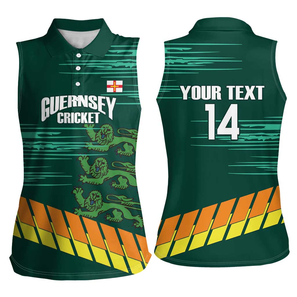 Custom Guernsey Cricket Women Sleeveless Polo Shirt Go Champions - Wonder Print Shop