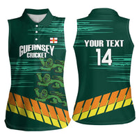 Custom Guernsey Cricket Women Sleeveless Polo Shirt Go Champions - Wonder Print Shop