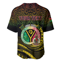 Personalised Vanuatu Baseball Jersey Yumi 43 Hapi Independens Dei Black Version - Wonder Print Shop