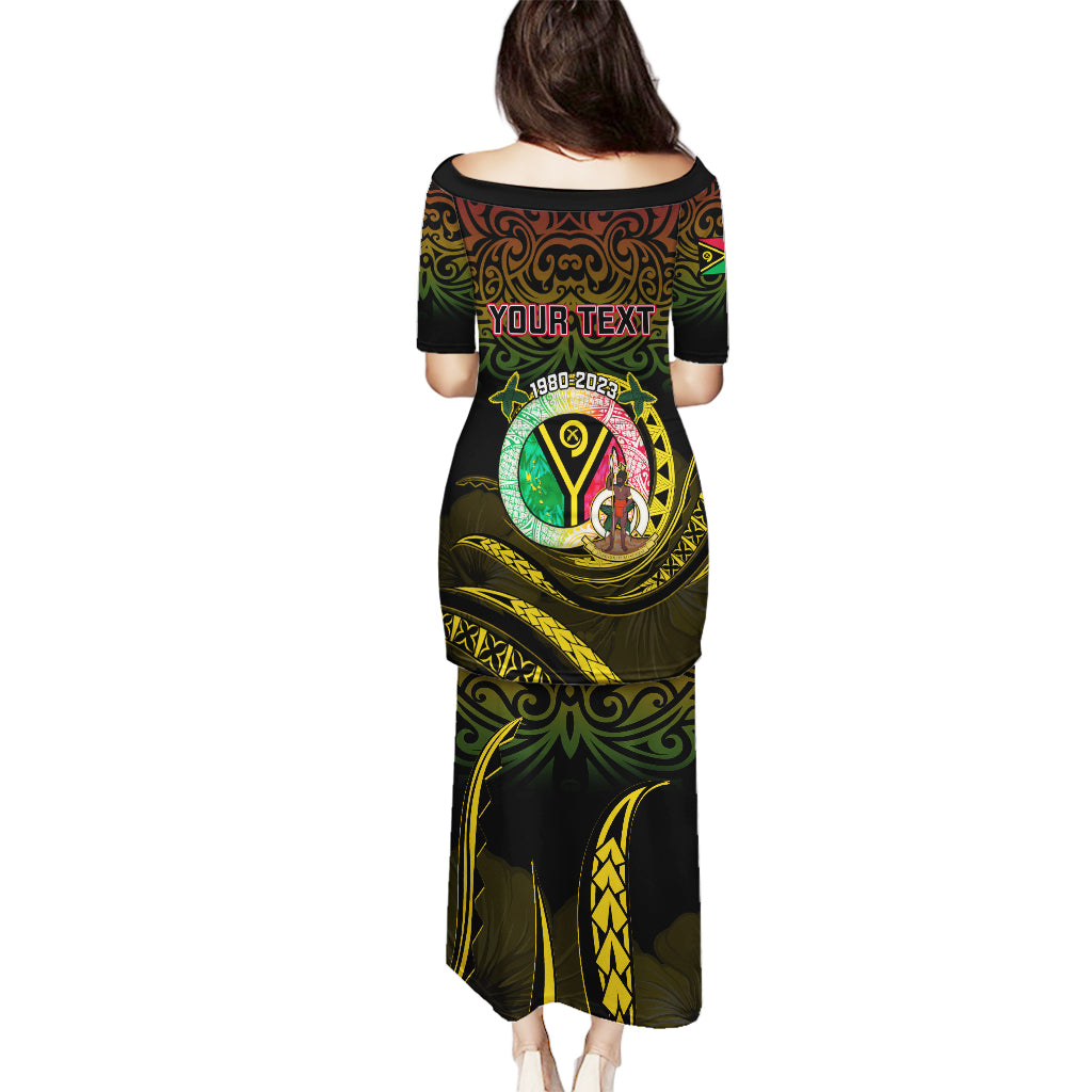 Personalised Vanuatu Puletasi Yumi 43 Hapi Independens Dei Black Version - Wonder Print Shop