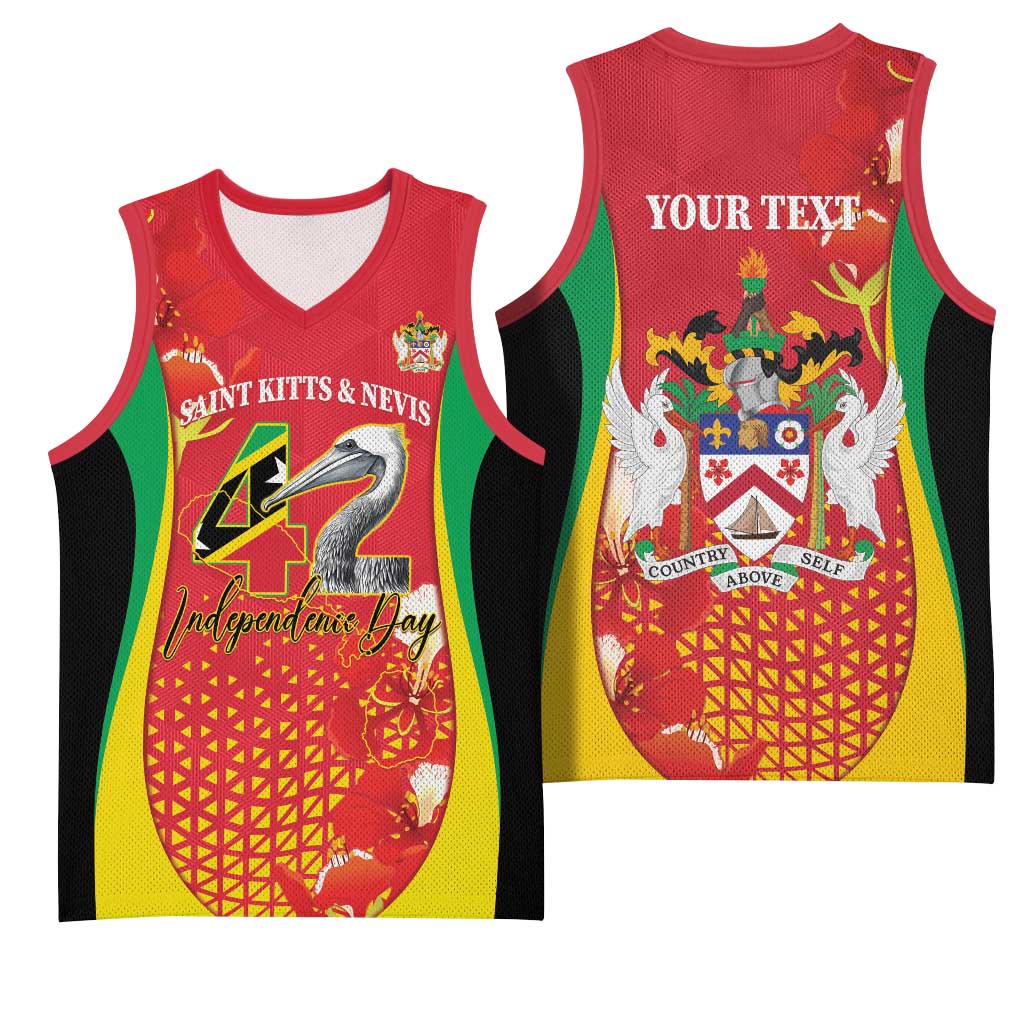 Personalized Saint Kitts and Nevis Basketball Jersey Pelican 42nd Independence Anniversary - Wonder Print Shop