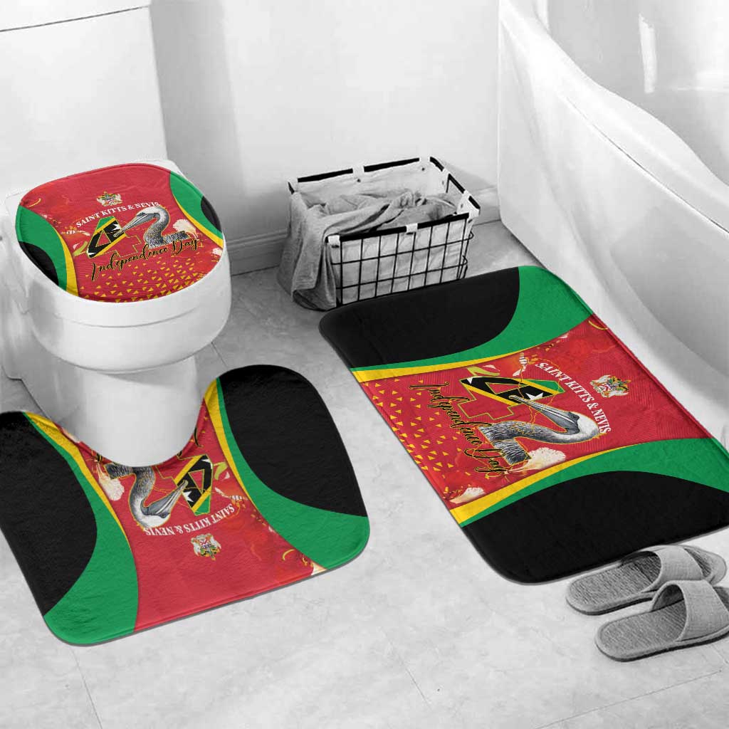 Saint Kitts and Nevis Bathroom Set Pelican 42nd Independence Anniversary - Wonder Print Shop