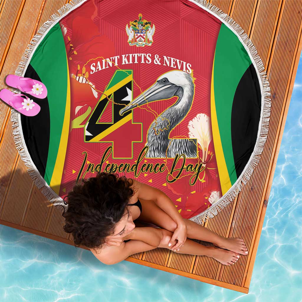 Saint Kitts and Nevis Beach Blanket Pelican 42nd Independence Anniversary - Wonder Print Shop