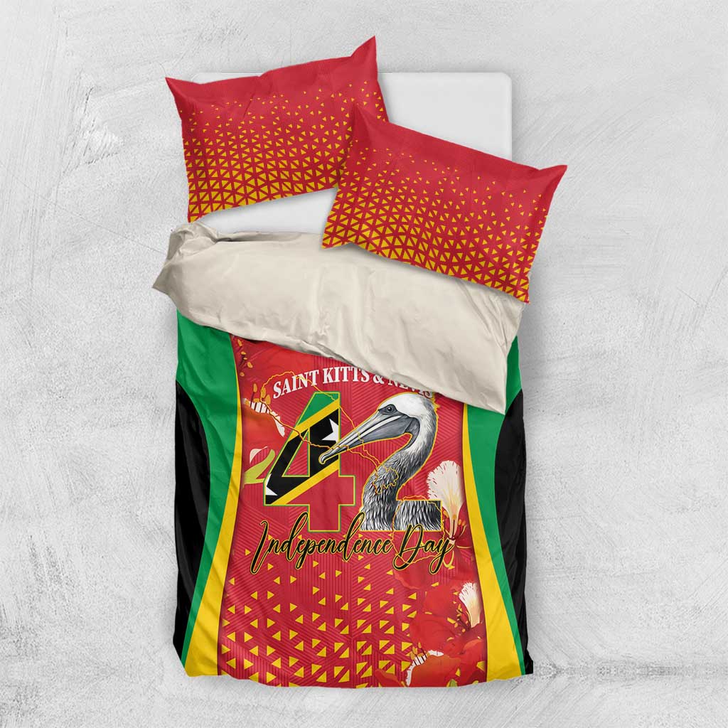 Saint Kitts and Nevis Bedding Set Pelican 42nd Independence Anniversary - Wonder Print Shop
