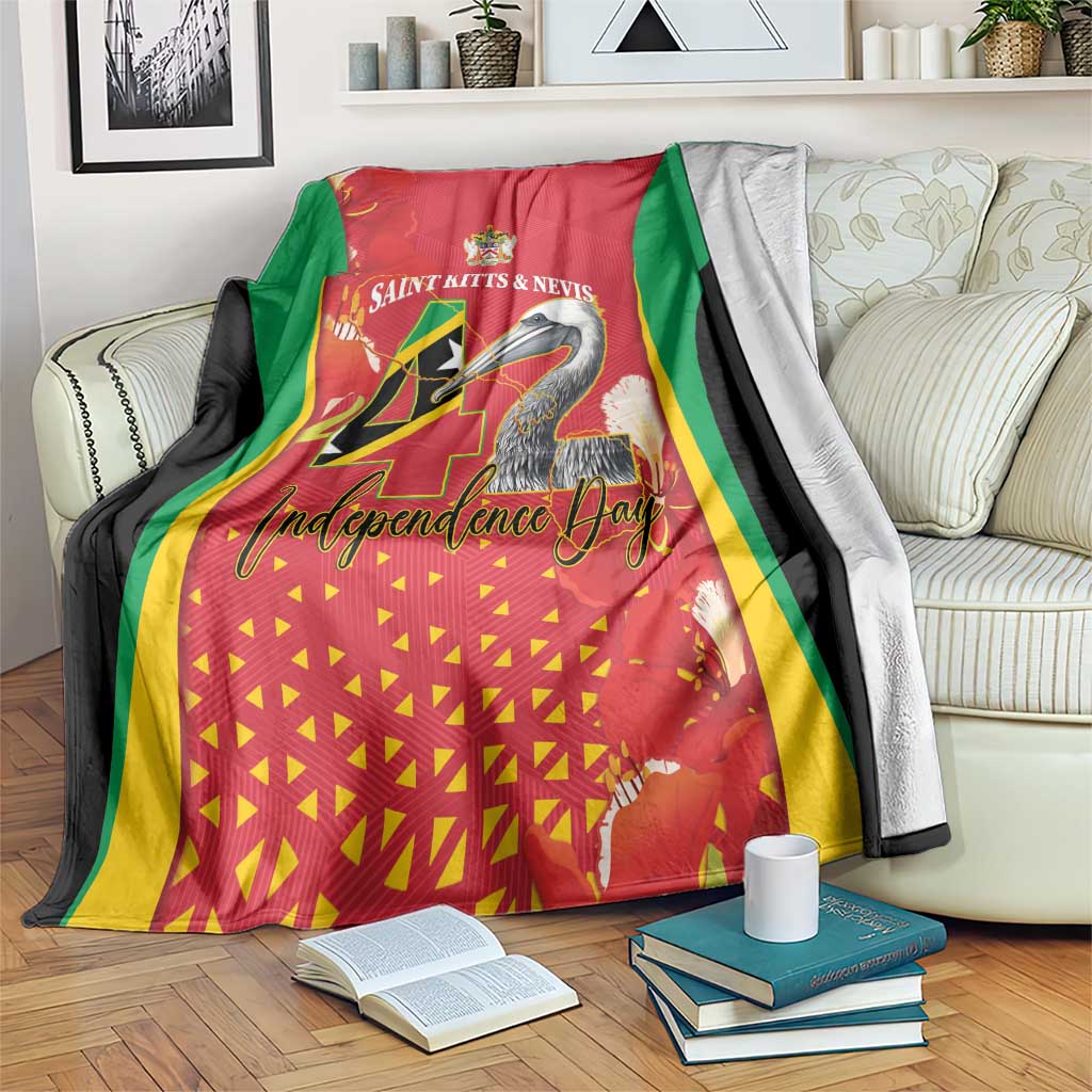 Saint Kitts and Nevis Blanket Pelican 42nd Independence Anniversary - Wonder Print Shop