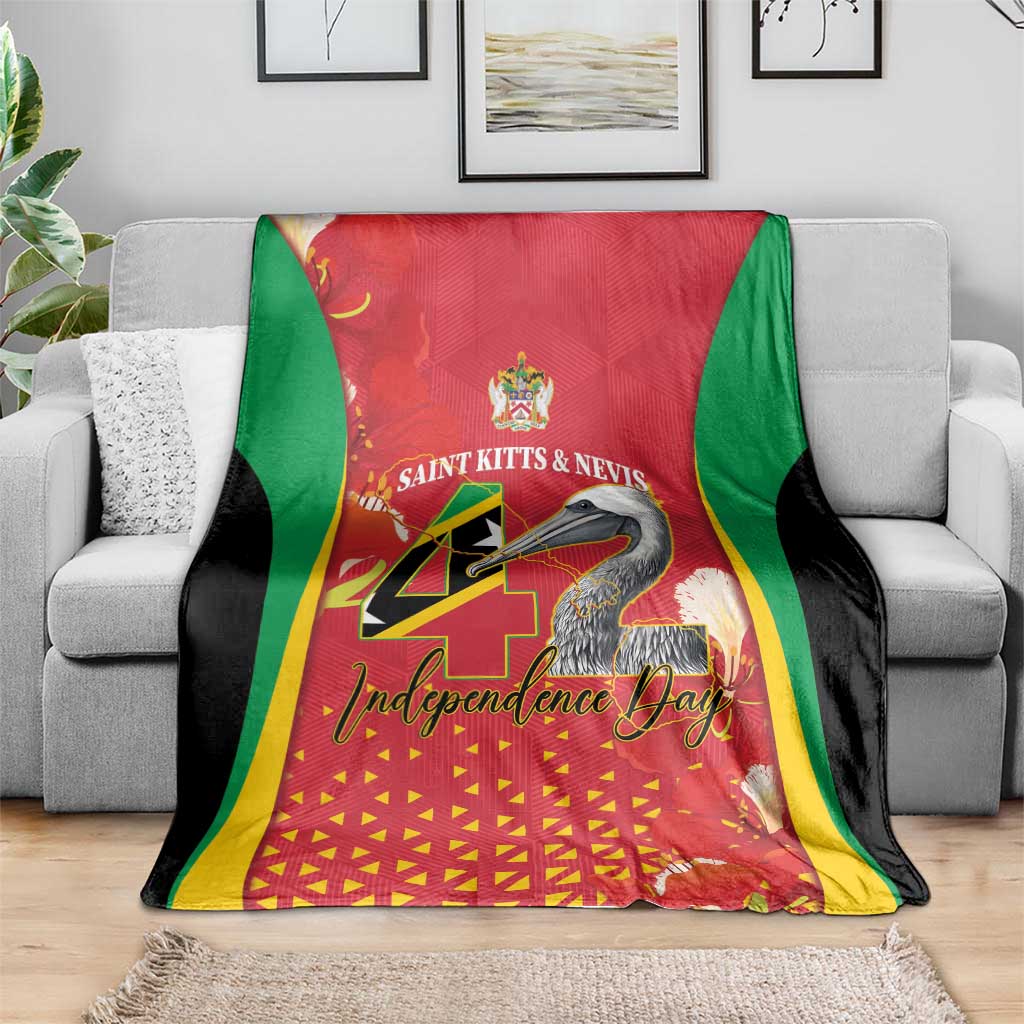 Saint Kitts and Nevis Blanket Pelican 42nd Independence Anniversary - Wonder Print Shop