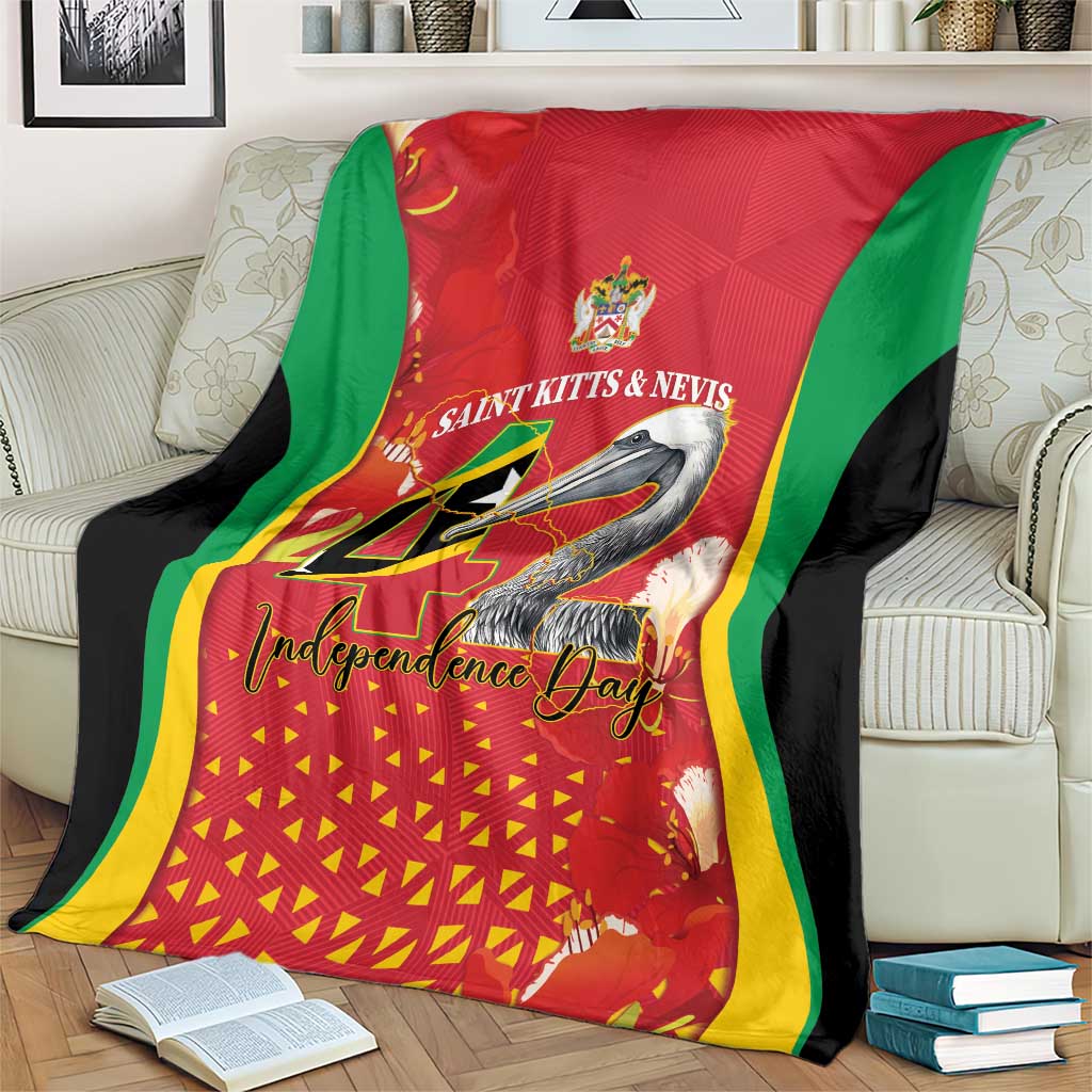 Saint Kitts and Nevis Blanket Pelican 42nd Independence Anniversary - Wonder Print Shop
