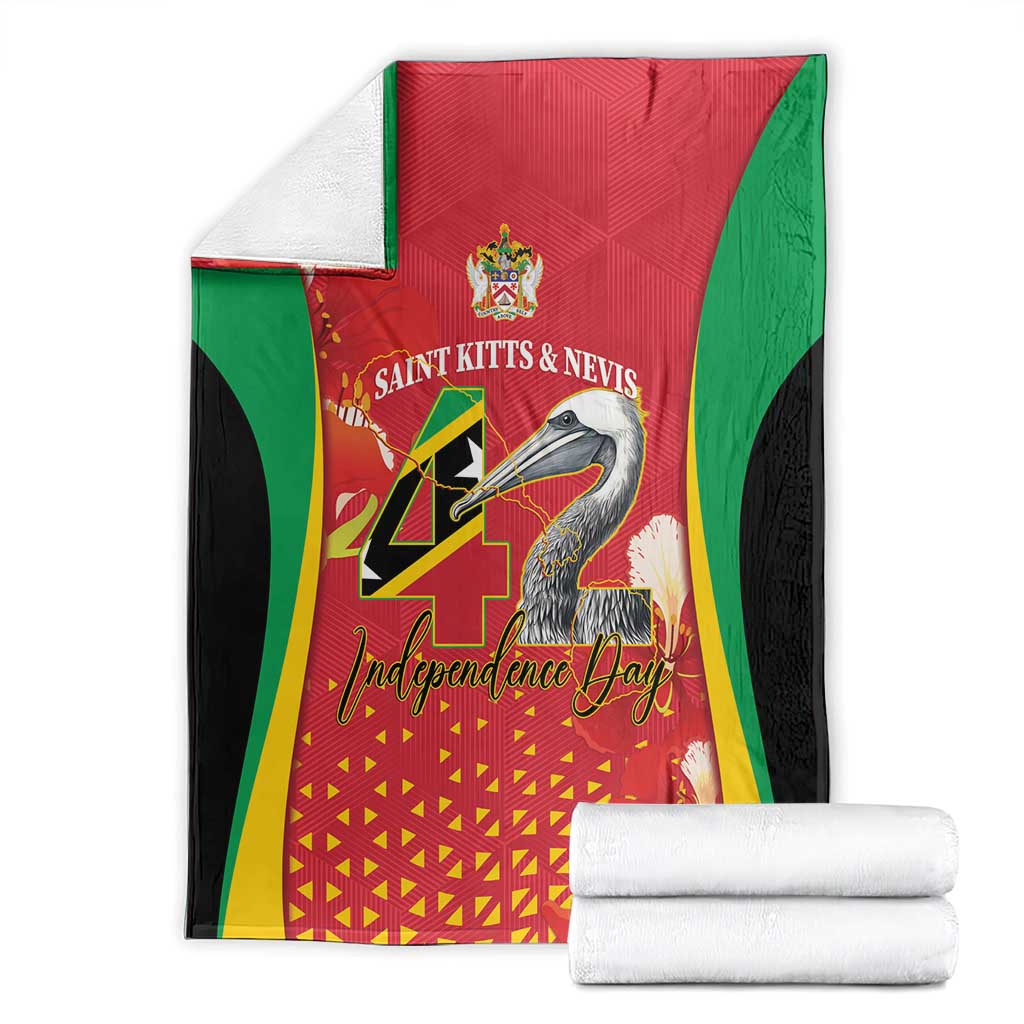 Saint Kitts and Nevis Blanket Pelican 42nd Independence Anniversary - Wonder Print Shop