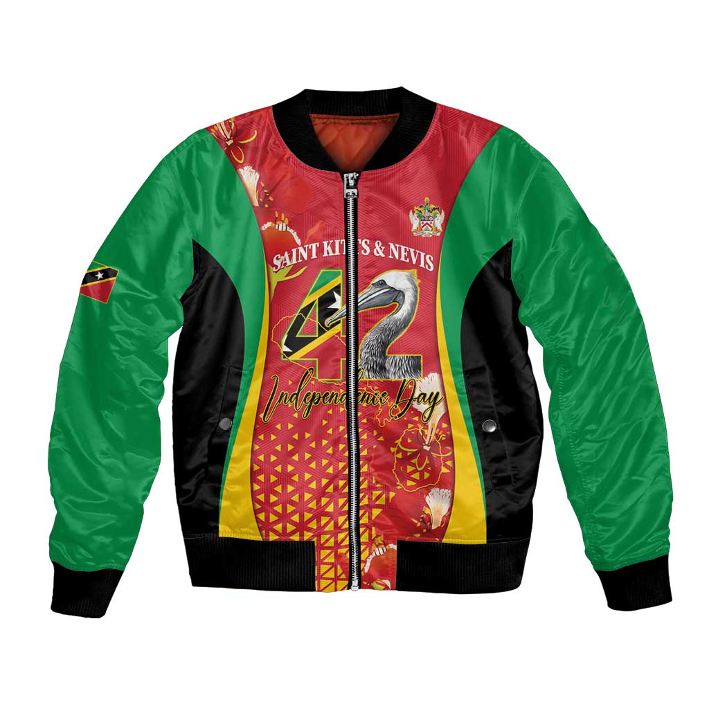 Personalized Saint Kitts and Nevis Bomber Jacket Pelican 42nd Independence Anniversary - Wonder Print Shop