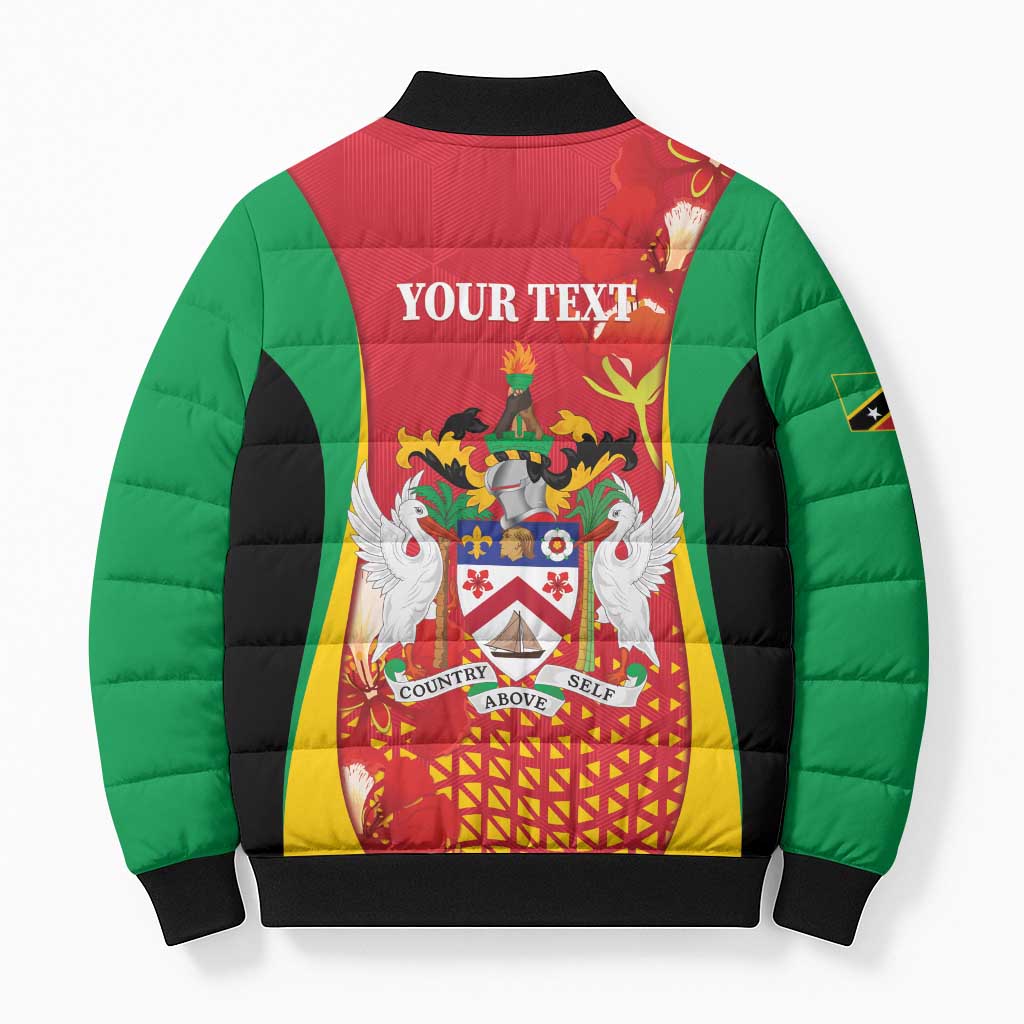 Personalized Saint Kitts and Nevis Bomber Puffer Jacket Pelican 42nd Independence Anniversary - Wonder Print Shop