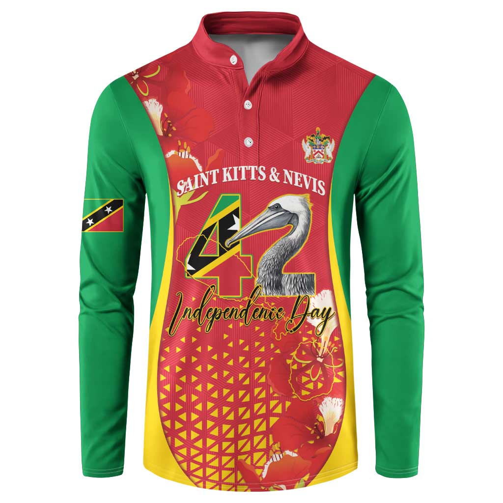 Personalized Saint Kitts and Nevis Button Sweatshirt Pelican 42nd Independence Anniversary - Wonder Print Shop