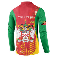 Personalized Saint Kitts and Nevis Button Sweatshirt Pelican 42nd Independence Anniversary - Wonder Print Shop