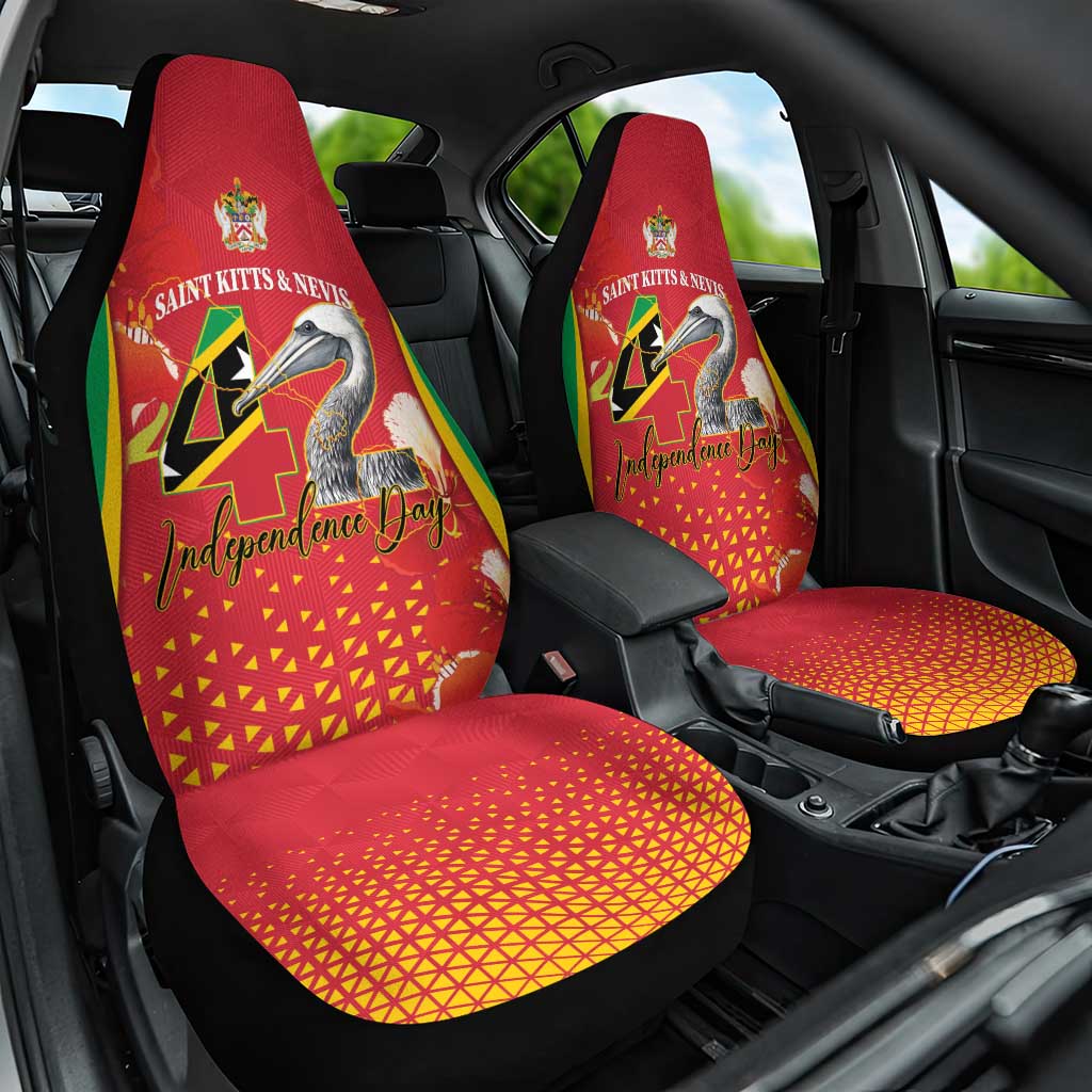 Saint Kitts and Nevis Car Seat Cover Pelican 42nd Independence Anniversary - Wonder Print Shop