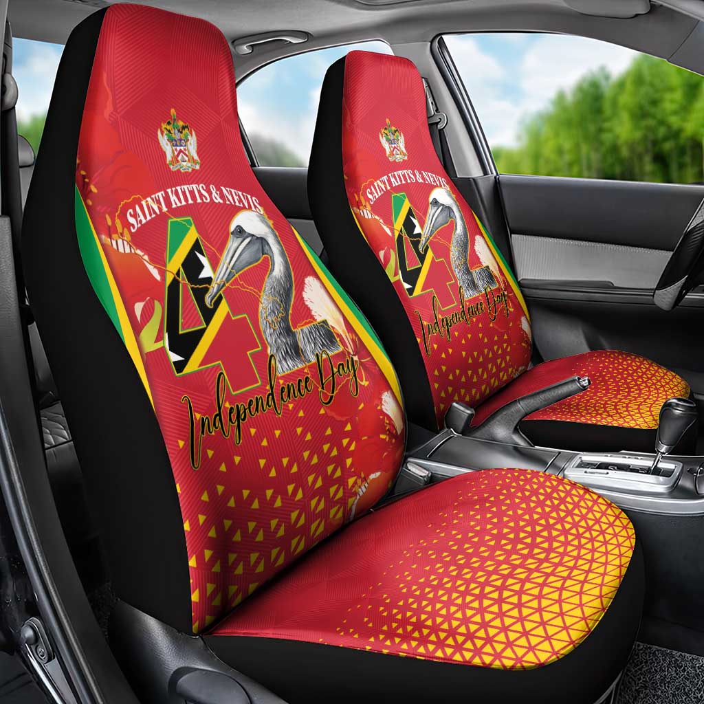Saint Kitts and Nevis Car Seat Cover Pelican 42nd Independence Anniversary - Wonder Print Shop