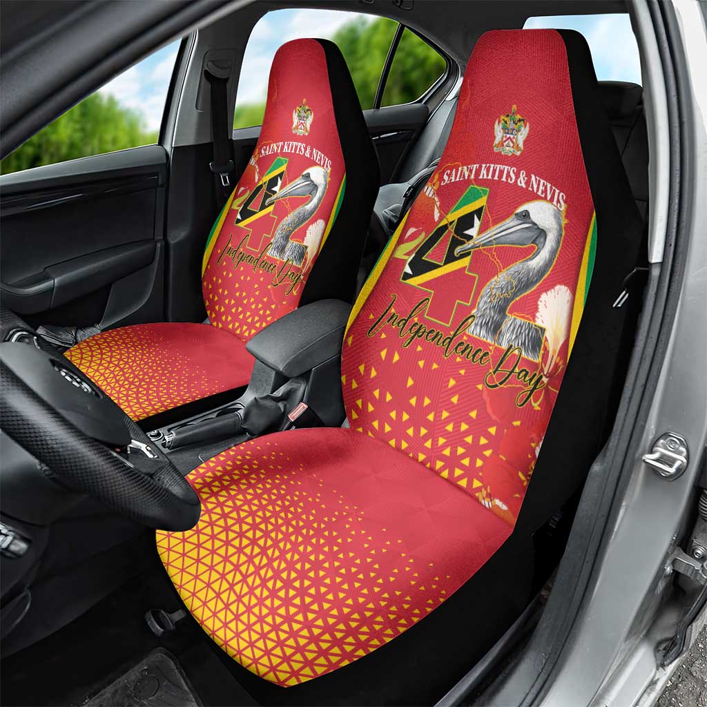 Saint Kitts and Nevis Car Seat Cover Pelican 42nd Independence Anniversary - Wonder Print Shop