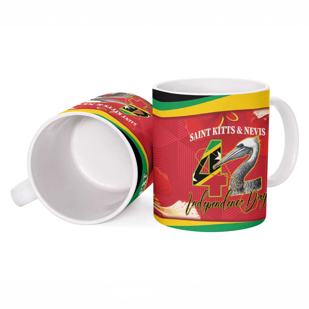 Personalized Saint Kitts and Nevis Ceramic Mug Pelican 42nd Independence Anniversary - Wonder Print Shop