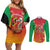 Personalized Saint Kitts and Nevis Couples Matching Off Shoulder Short Dress and Long Sleeve Button Shirt Pelican 42nd Independence Anniversary - Wonder Print Shop
