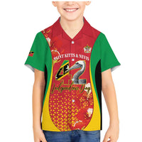 Personalized Saint Kitts and Nevis Family Matching Mermaid Dress and Hawaiian Shirt Pelican 42nd Independence Anniversary - Wonder Print Shop