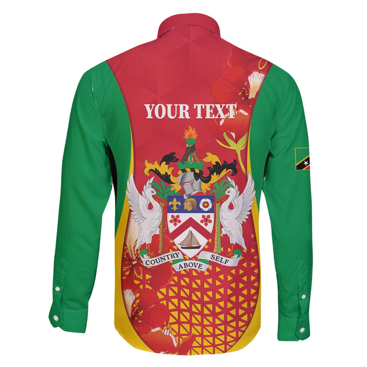 Personalized Saint Kitts and Nevis Family Matching Off The Shoulder Long Sleeve Dress and Hawaiian Shirt Pelican 42nd Independence Anniversary - Wonder Print Shop