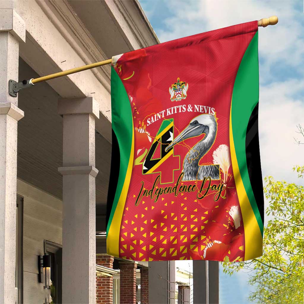 Saint Kitts and Nevis Garden Flag Pelican 42nd Independence Anniversary - Wonder Print Shop