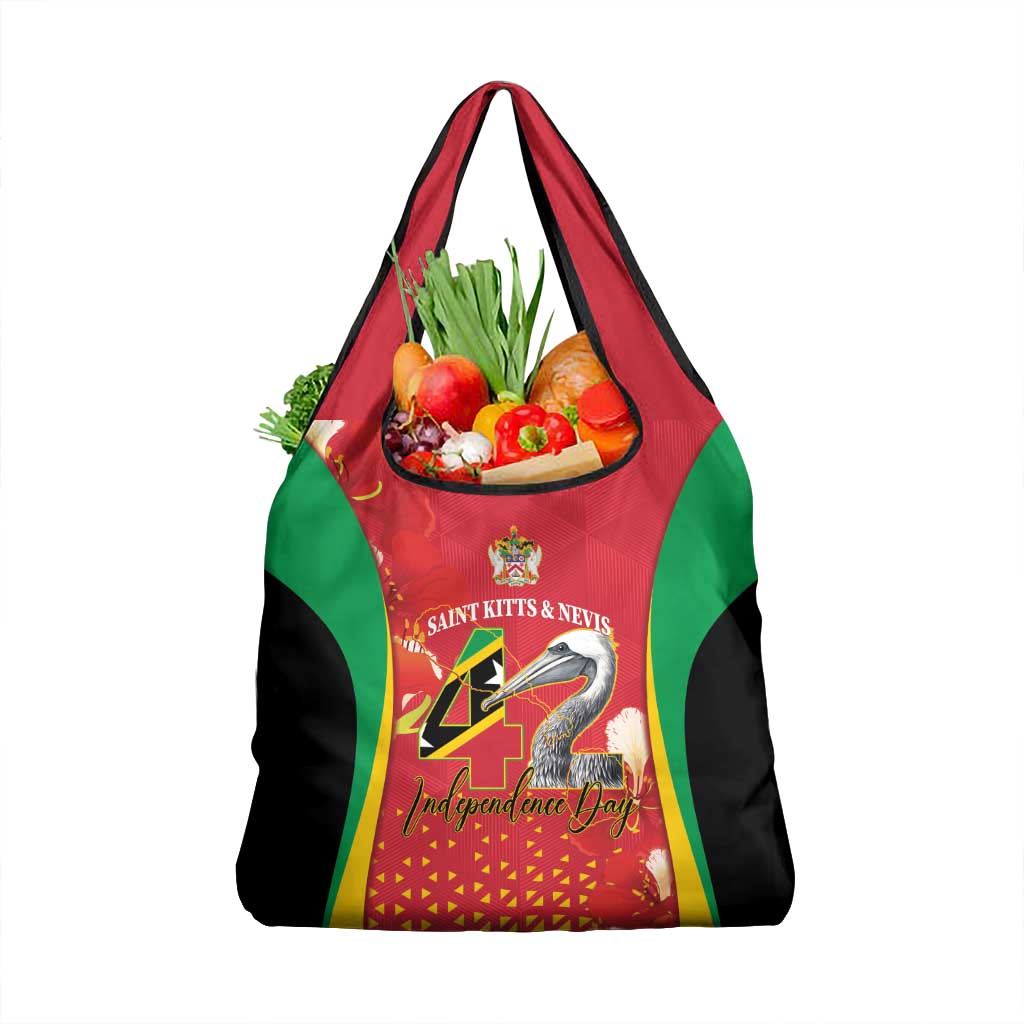 Saint Kitts and Nevis Grocery Bag Pelican 42nd Independence Anniversary - Wonder Print Shop