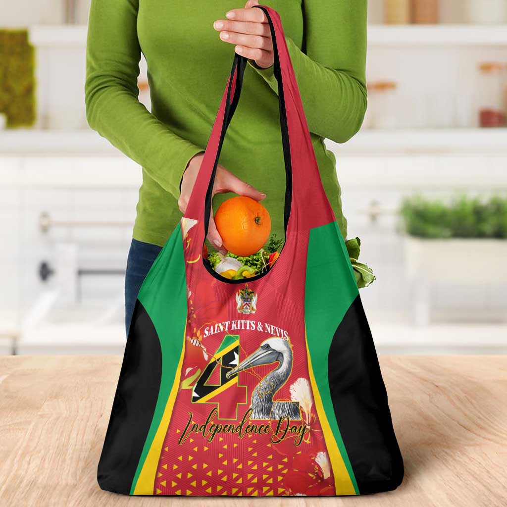 Saint Kitts and Nevis Grocery Bag Pelican 42nd Independence Anniversary - Wonder Print Shop