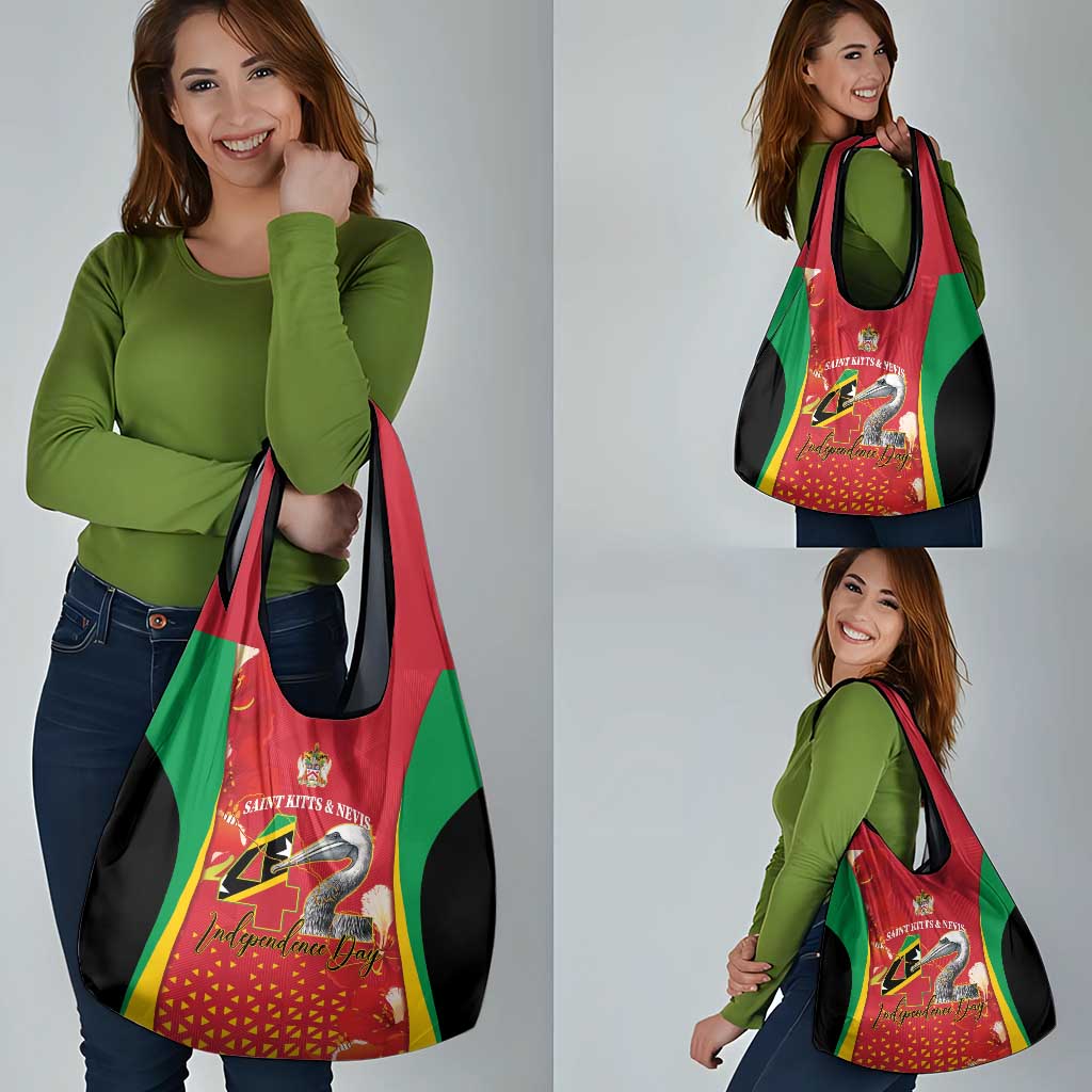 Saint Kitts and Nevis Grocery Bag Pelican 42nd Independence Anniversary - Wonder Print Shop