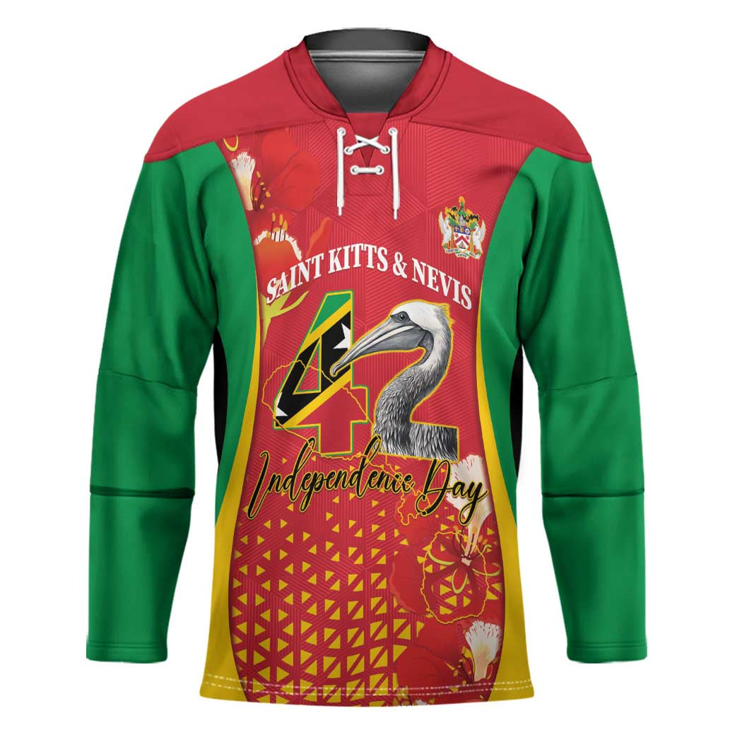 Personalized Saint Kitts and Nevis Hockey Jersey Pelican 42nd Independence Anniversary - Wonder Print Shop