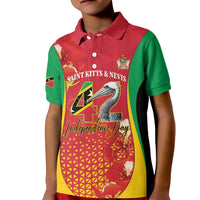Personalized Saint Kitts and Nevis Kid Polo Shirt Pelican 42nd Independence Anniversary - Wonder Print Shop