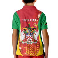 Personalized Saint Kitts and Nevis Kid Polo Shirt Pelican 42nd Independence Anniversary - Wonder Print Shop