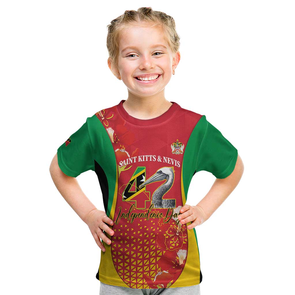 Personalized Saint Kitts and Nevis Kid T Shirt Pelican 42nd Independence Anniversary - Wonder Print Shop