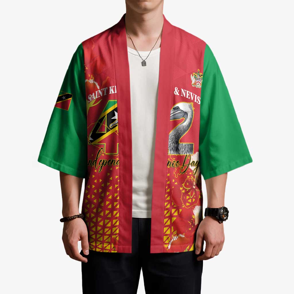 Personalized Saint Kitts and Nevis Kimono Pelican 42nd Independence Anniversary - Wonder Print Shop