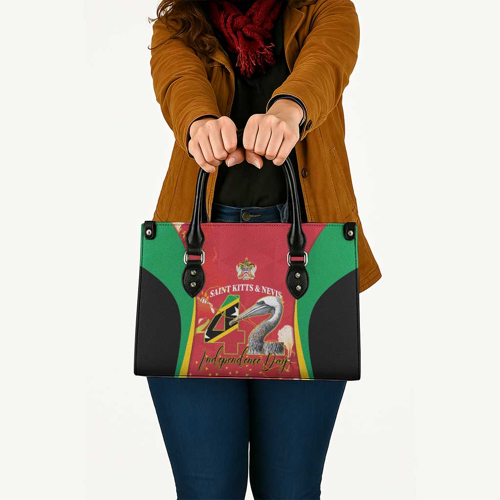 Saint Kitts and Nevis Leather Bag Pelican 42nd Independence Anniversary - Wonder Print Shop