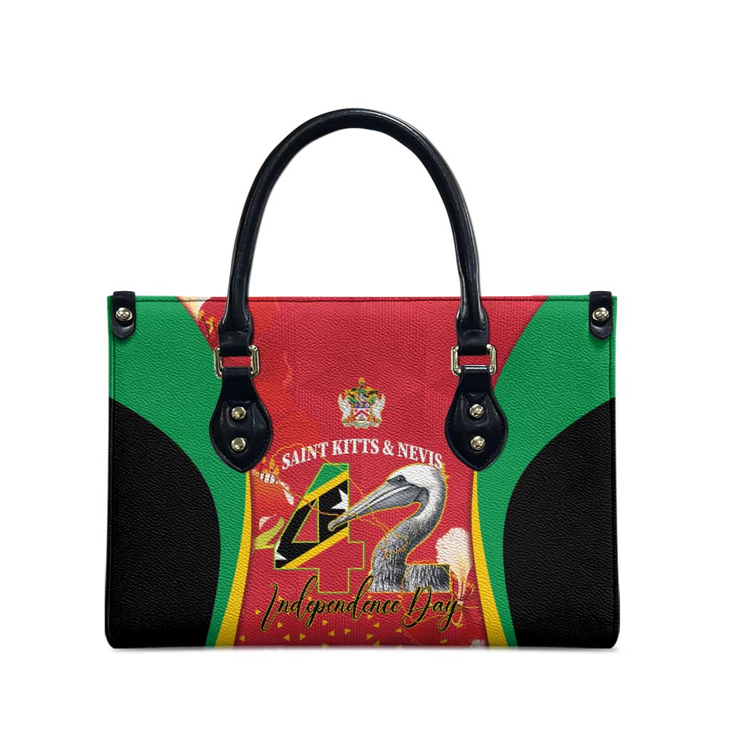 Saint Kitts and Nevis Leather Bag Pelican 42nd Independence Anniversary - Wonder Print Shop