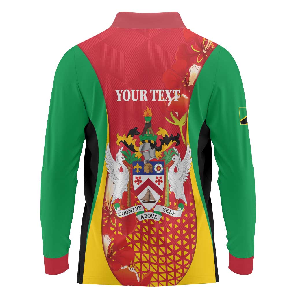 Personalized Saint Kitts and Nevis Long Sleeve Polo Shirt Pelican 42nd Independence Anniversary - Wonder Print Shop