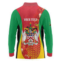 Personalized Saint Kitts and Nevis Long Sleeve Polo Shirt Pelican 42nd Independence Anniversary - Wonder Print Shop