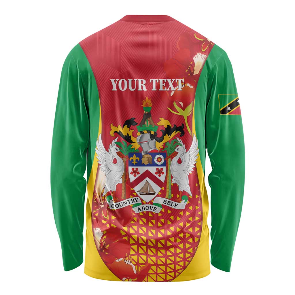 Personalized Saint Kitts and Nevis Long Sleeve Shirt Pelican 42nd Independence Anniversary - Wonder Print Shop