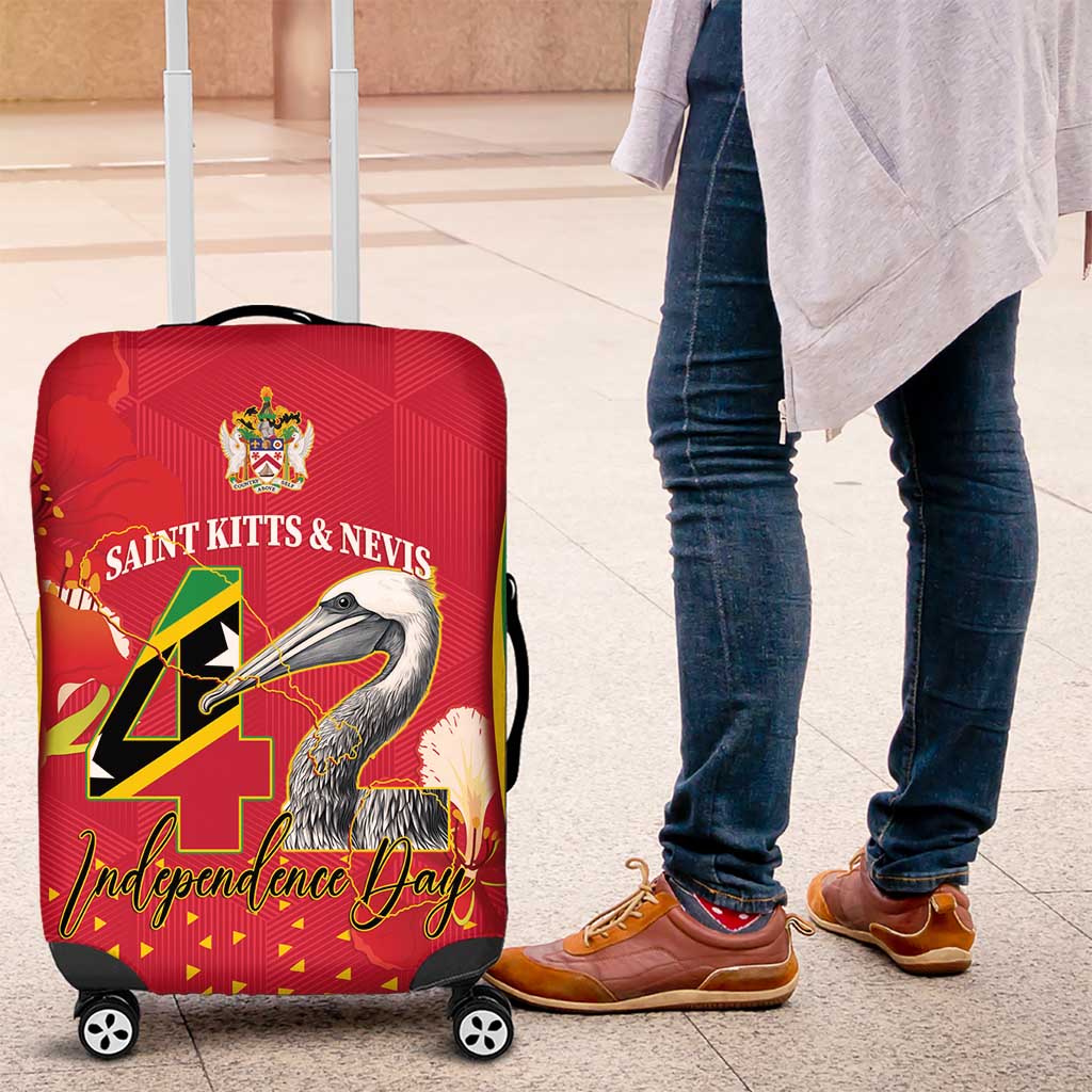 Saint Kitts and Nevis Luggage Cover Pelican 42nd Independence Anniversary - Wonder Print Shop