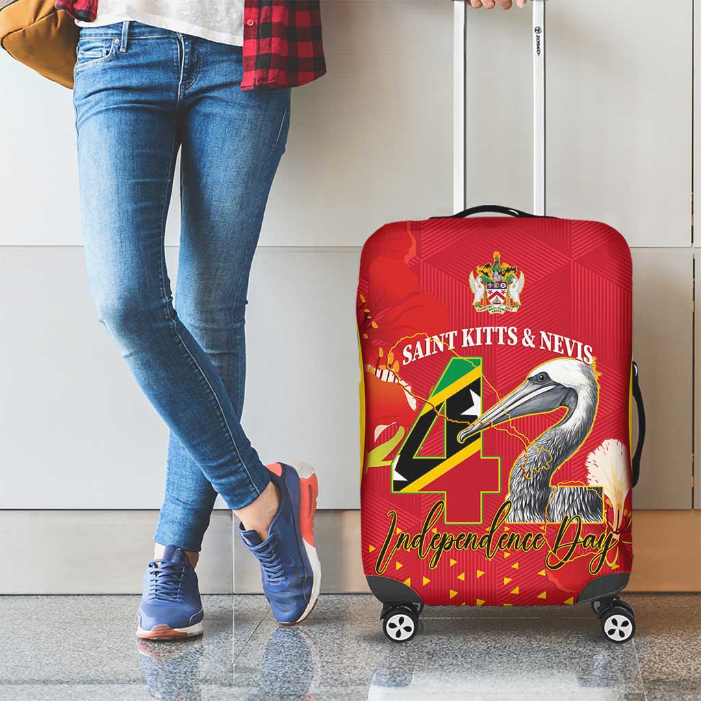 Saint Kitts and Nevis Luggage Cover Pelican 42nd Independence Anniversary - Wonder Print Shop