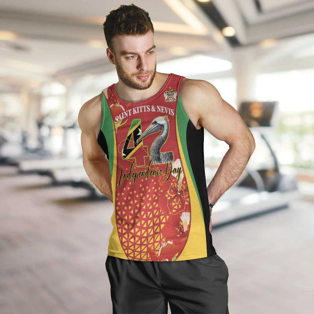 Personalized Saint Kitts and Nevis Men Tank Top Pelican 42nd Independence Anniversary - Wonder Print Shop