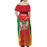 Personalized Saint Kitts and Nevis Off Shoulder Maxi Dress Pelican 42nd Independence Anniversary - Wonder Print Shop