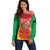 Personalized Saint Kitts and Nevis Off Shoulder Sweater Pelican 42nd Independence Anniversary - Wonder Print Shop