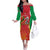Personalized Saint Kitts and Nevis Off The Shoulder Long Sleeve Dress Pelican 42nd Independence Anniversary - Wonder Print Shop